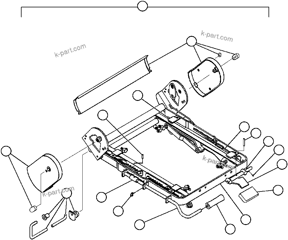 Komatsu parts book diagram for AFP49-A thru E  530M  S/N A30001-A30008 (DH627-0): OPERATOR'S SEAT ASSEMBLY - 2 (VE8861)
