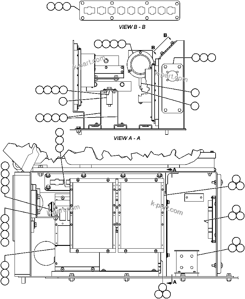 Komatsu parts book diagram for AFP49-A thru E  530M  S/N A30001-A30008 (DH627-0): CAB - COMPONENTS BASE ASSEMBLY - 1