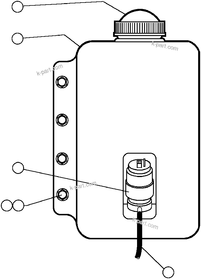 Komatsu parts book diagram for AFP49-A thru E  530M  S/N A30001-A30008 (DH627-0): WINDSHIELD WASHER INSTALLATION