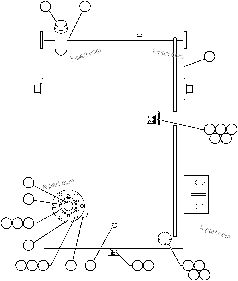 Komatsu parts book diagram for AFP49-A thru E  530M  S/N A30001-A30008 (DH627-0): FUEL TANK ASSEMBLY - 1