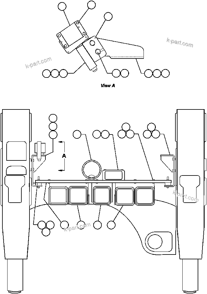 Komatsu parts book diagram for AFP49-A thru E  530M  S/N A30001-A30008 (DH627-0): TAILIGHTS / BODY-UP INSTALLATION