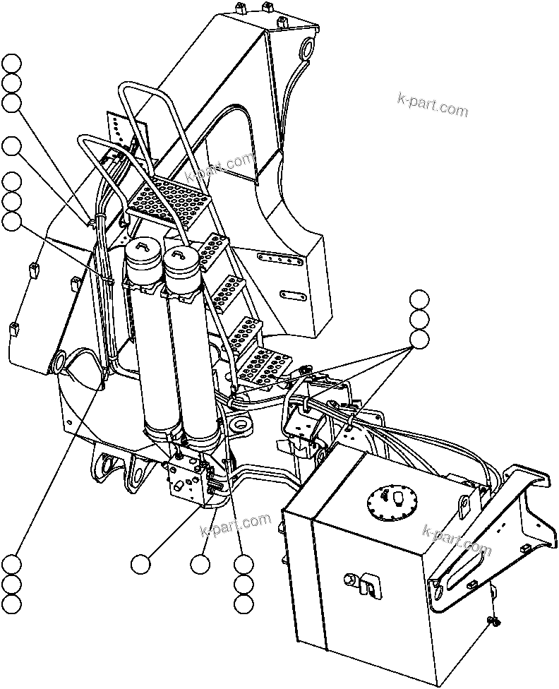 Komatsu parts book diagram for AFP49-A thru E  530M  S/N A30001-A30008 (DH627-0): BRAKE CONTROL PIPING - 1