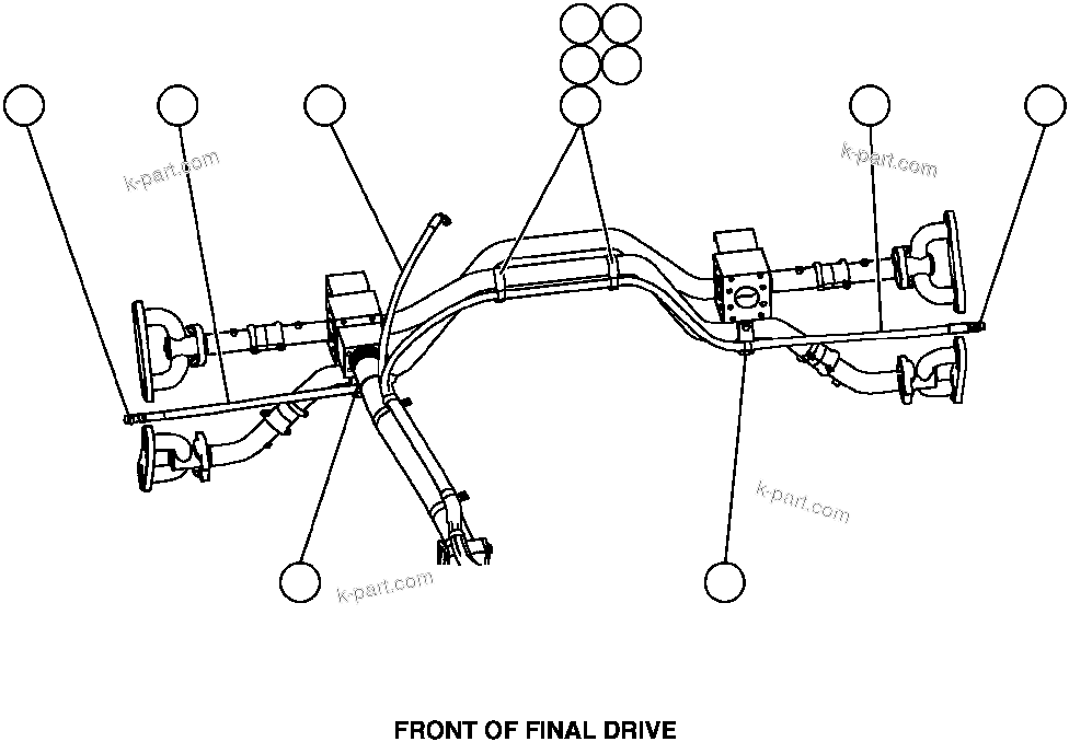 Komatsu parts book diagram for AFP49-A thru E  530M  S/N A30001-A30008 (DH627-0): BRAKE CONTROL PIPING - 4
