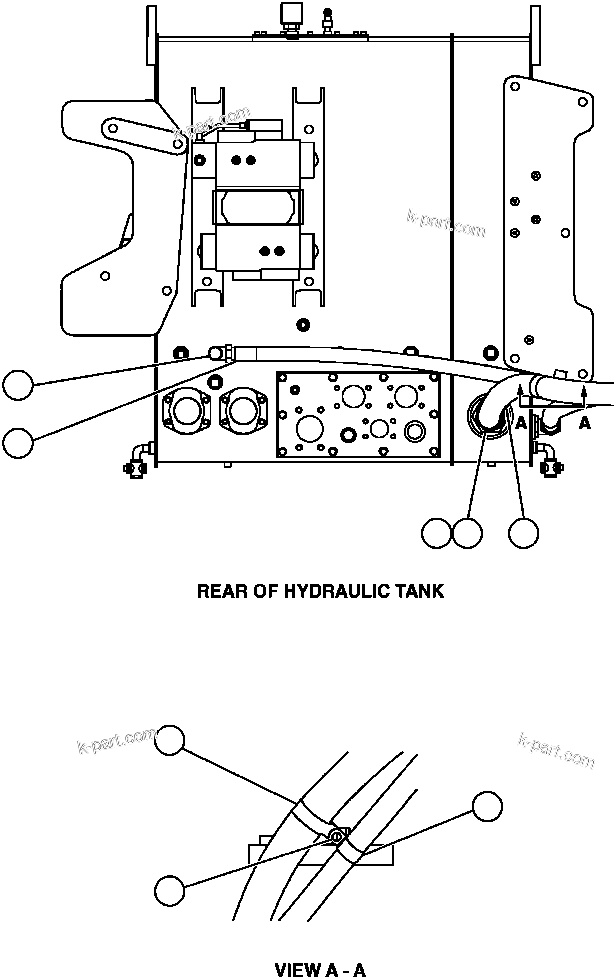 Komatsu parts book diagram for AFP49-A thru E  530M  S/N A30001-A30008 (DH627-0): STEERING PIPING - 2
