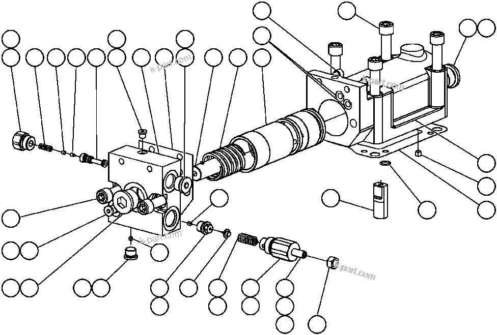 Komatsu parts book diagram for AFP49-A thru E  530M  S/N A30001-A30008 (DH627-0): PUMP - STEERING/BRAKE (CONTROL SECTION) PB9522