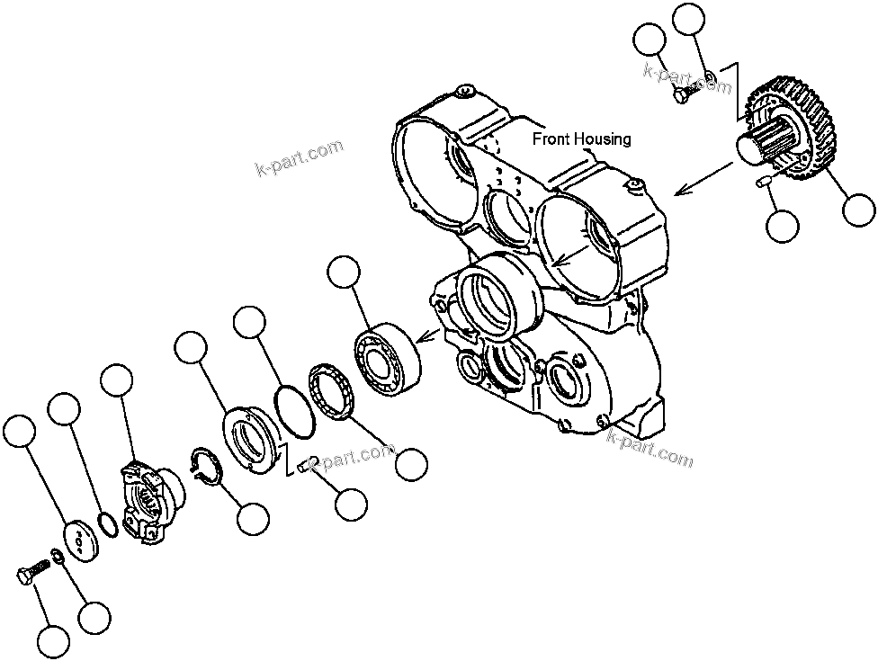 Komatsu parts book diagram for AFP49-A thru E  530M  S/N A30001-A30008 (DH627-0): INPUT DRIVE