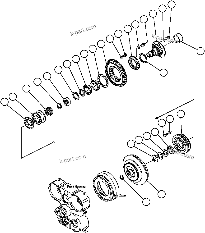 Komatsu parts book diagram for AFP49-A thru E  530M  S/N A30001-A30008 (DH627-0): CONVERTER ASSEMBLY