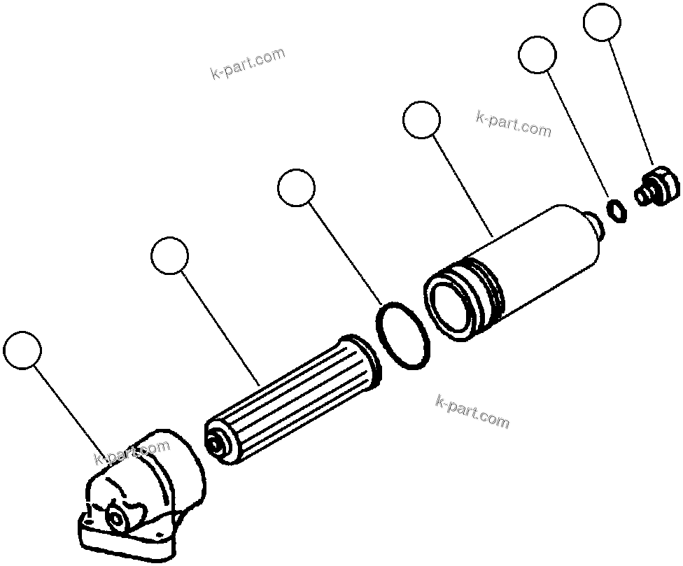 Komatsu parts book diagram for AFP49-A thru E  530M  S/N A30001-A30008 (DH627-0): SHIFT CONTROL VALVE FILTER ASSEMBLY