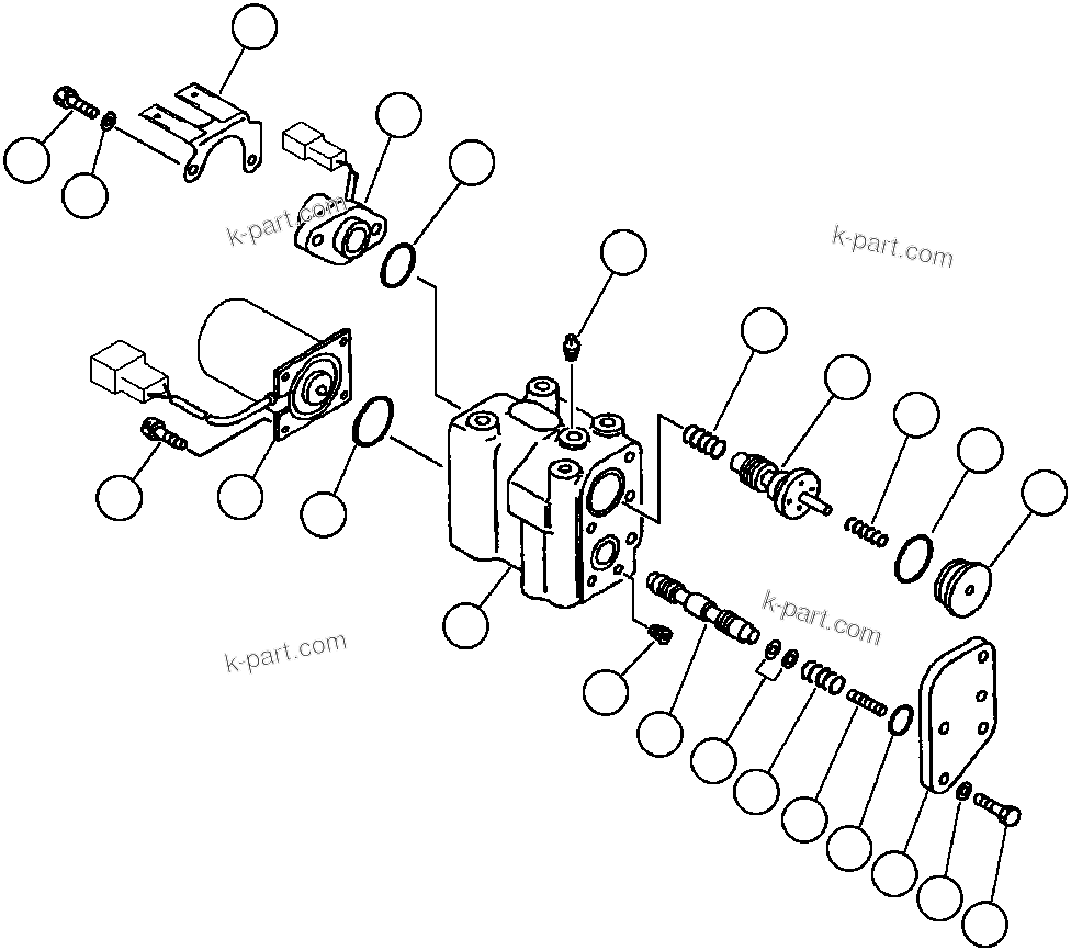 Komatsu parts book diagram for AFP49-A thru E  530M  S/N A30001-A30008 (DH627-0): E.C.M.V. - INTERMEDIATE