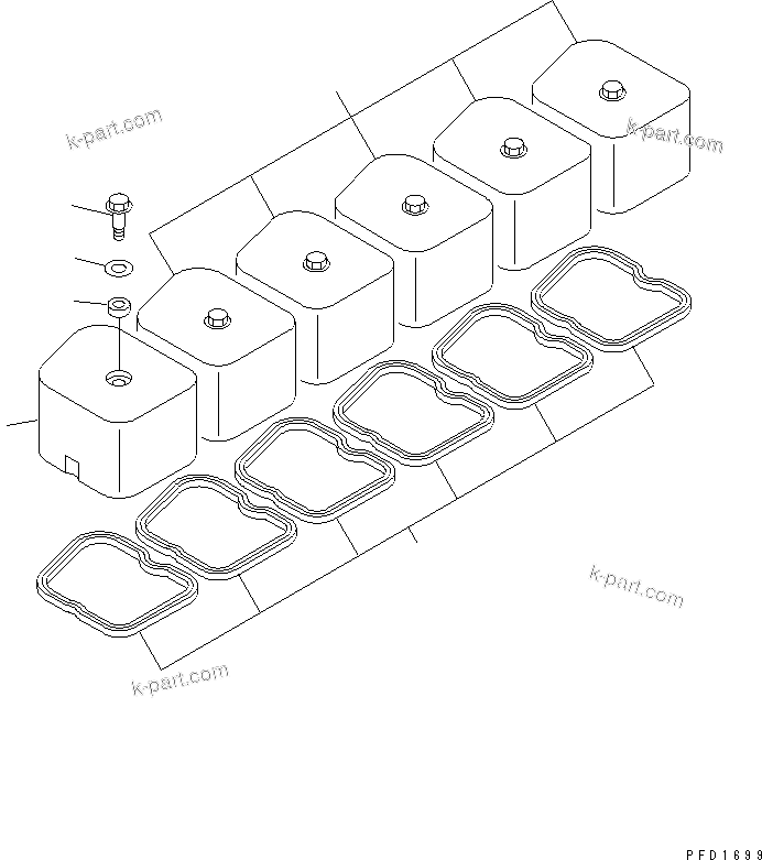Komatsu parts book diagram for S6D102E-1C-Z S/N 26200929-UP: HEAD COVER(#26231952-)