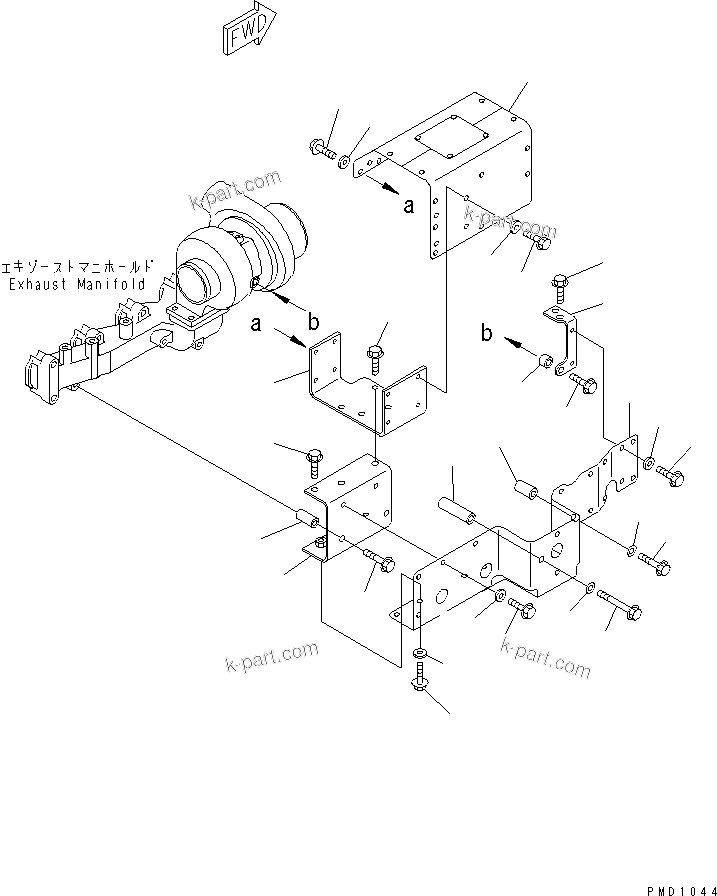 Komatsu parts book diagram for S6D102E-1C-Z S/N 26200929-UP: HEAT SHIELD(#26200929-26220700)