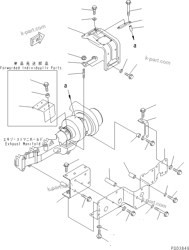 Komatsu parts book diagram for S6D102E-1C-Z S/N 26200929-UP: HEAT SHIELD (TUNNEL SEPC.) (CERAMIC TYPE)(#26231952-26247228)