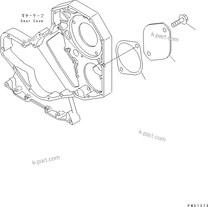 Komatsu parts book diagram for S6D102E-1C-Z S/N 26200929-UP: FRONT GEAR TRAIN COVER(#26200929-26264836)