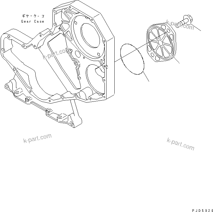 Komatsu parts book diagram for S6D102E-1C-Z S/N 26200929-UP: FRONT GEAR TRAIN COVER(#26264837-)