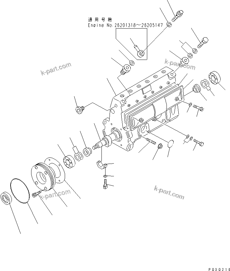 Komatsu parts book diagram for S6D102E-1C-Z S/N 26200929-UP: FUEL INJECTION PUMP (PUMP) (1/2) (INNER PARTS)(#26201318-)