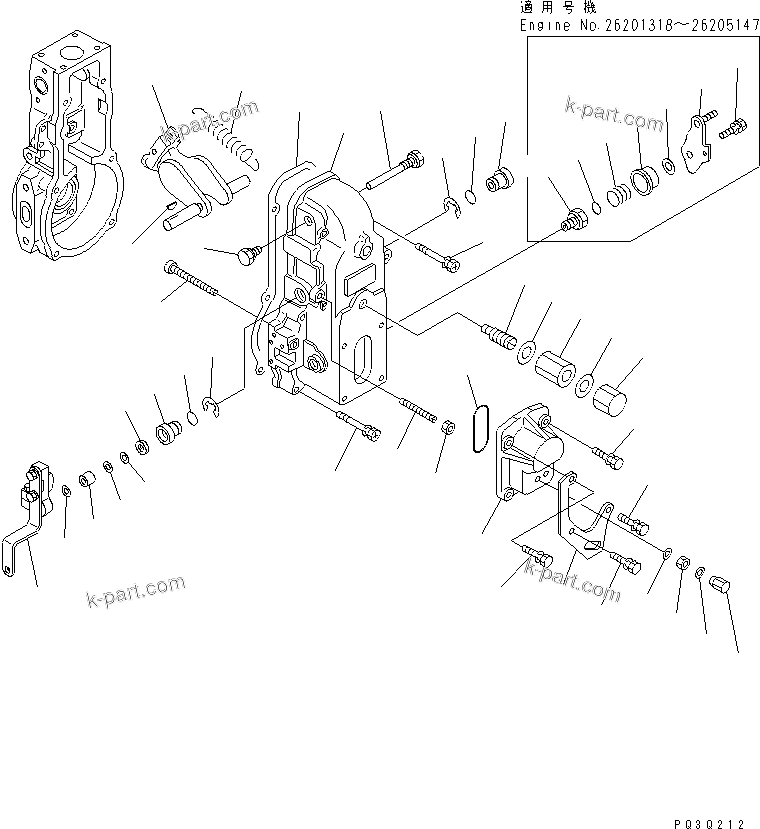 Komatsu parts book diagram for S6D102E-1C-Z S/N 26200929-UP: FUEL INJECTION PUMP (GOVERNOR) (2/2) (INNER PARTS)(#26201318-)