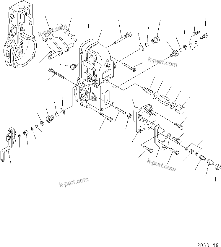 Komatsu parts book diagram for S6D102E-1C-Z S/N 26200929-UP: FUEL INJECTION PUMP (GOVERNOR) (2/2) (FOR HYDRAULIC CONTROL      SYSTEM) (INNER PARTS)(#26237350-)