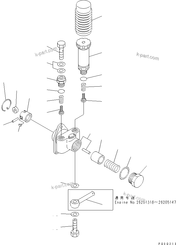 Komatsu parts book diagram for S6D102E-1C-Z S/N 26200929-UP: FUEL INJECTION PUMP (FEED PUMP) (INNER PARTS)(#26201318-)
