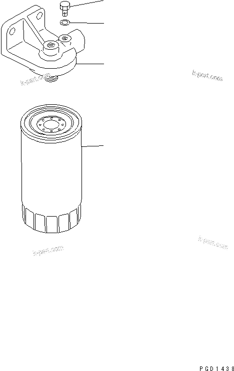 Komatsu parts book diagram for S6D102E-1C-Z S/N 26200929-UP: PRE-FUEL FILTER(#26201318-)