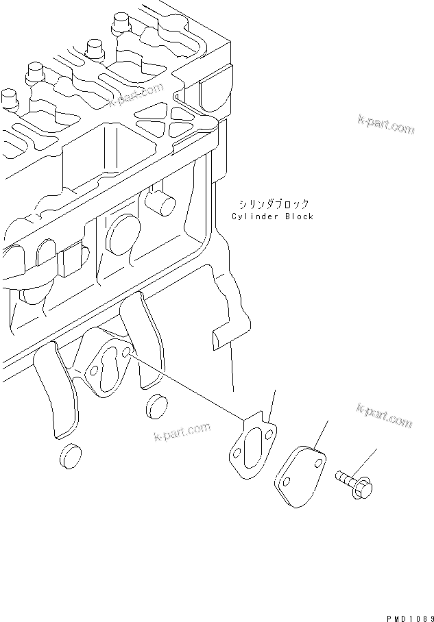 Komatsu parts book diagram for S6D102E-1C-Z S/N 26200929-UP: CYLINDER BLOCK BLIND COVER(#26200929-26240888)