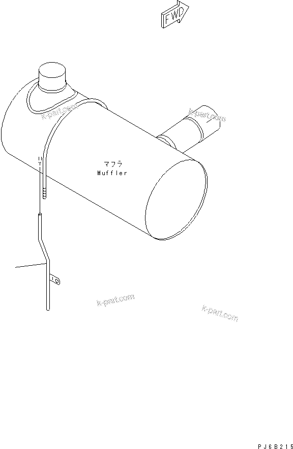Komatsu parts book diagram for S6D102E-1C-Z S/N 26200929-UP: MUFFLER DRAIN TUBE (ORDERING TRANSFERRED PARTS)(#26252548-)