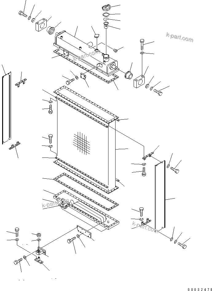 Komatsu parts book diagram for D155A-5 S/N 65001-UP (Extreme Cold Terrain): RADIATOR GUARD (COLD WEATHER (B) SPEC.)(#65275-)