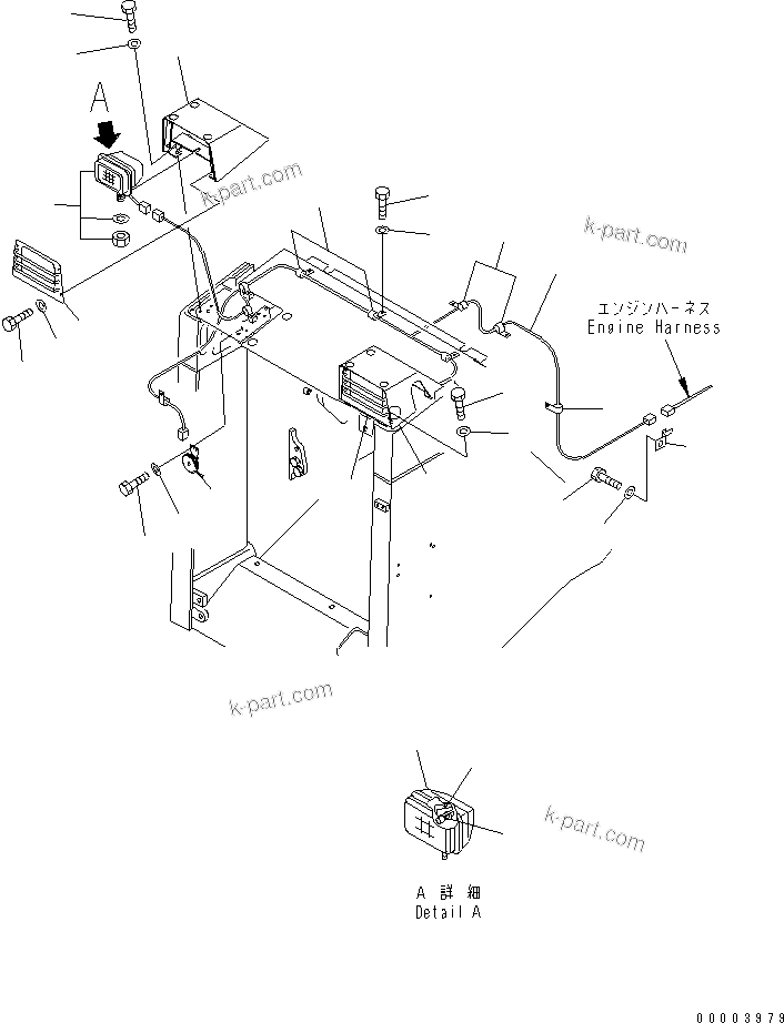 Komatsu parts book diagram for D155A-5 S/N 65001-UP (Extreme Cold Terrain): RADIATOR GUARD (HEAD LAMP) (COLD WEATHER (B) SPEC.)(#65275-)