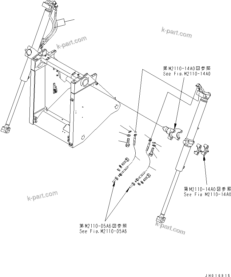 Komatsu parts book diagram for D155A-5 S/N 65001-UP (Extreme Cold Terrain): RADIATOR GUARD (BLADE LIFT CYLINDER PIPING) (COLD WEATHER (B) SPEC.)(#65275-)