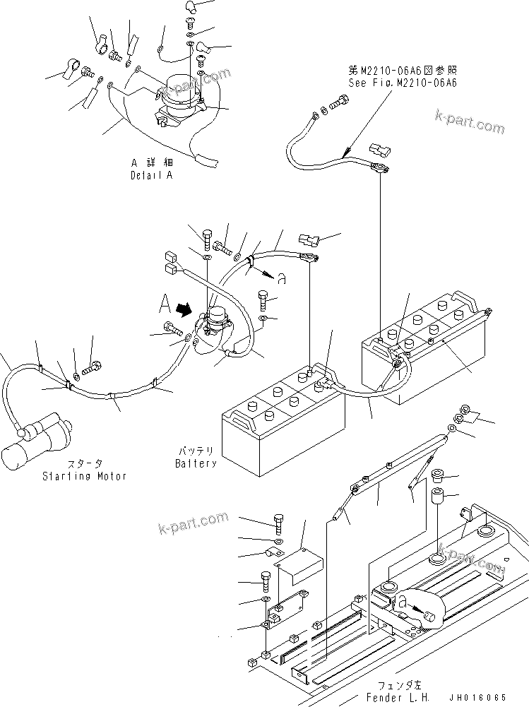 Komatsu parts book diagram for D155A-5 S/N 65001-UP (Extreme Cold Terrain): BATTERY HOLDER AND STARTING WAIRING HARNESS (FOR ADDITIONAL HEATER) (COLD (B) SPEC.)(#65275-66291)