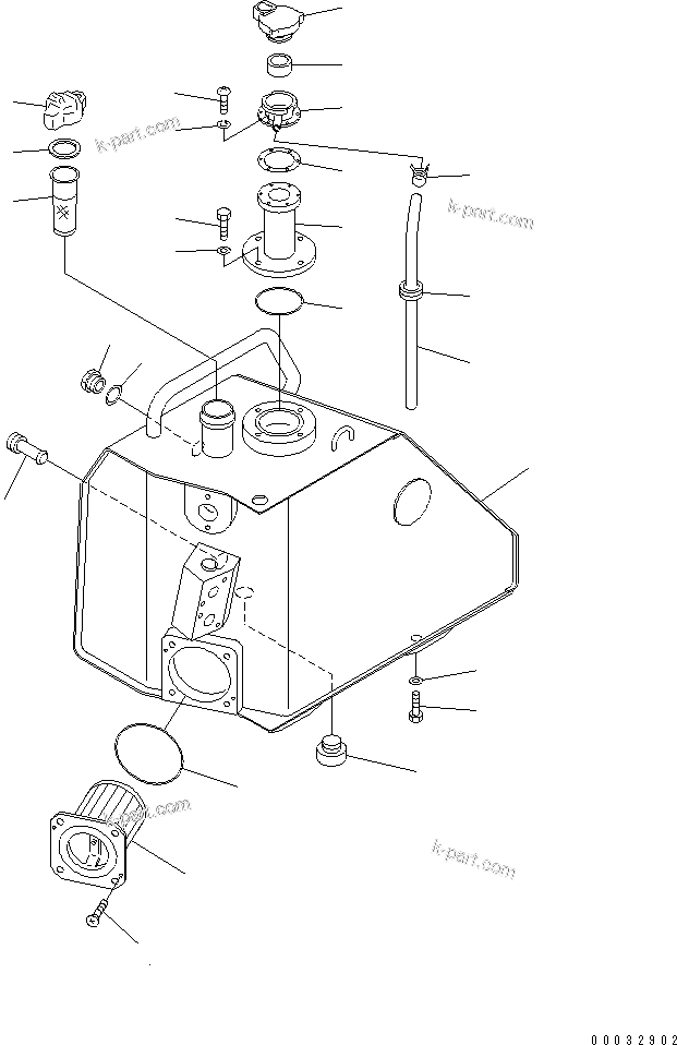 Komatsu parts book diagram for D155A-5 S/N 65001-UP (Extreme Cold Terrain): HYDRAULIC TANK (COLD WEATHER (B) SPEC.)(#65275-)