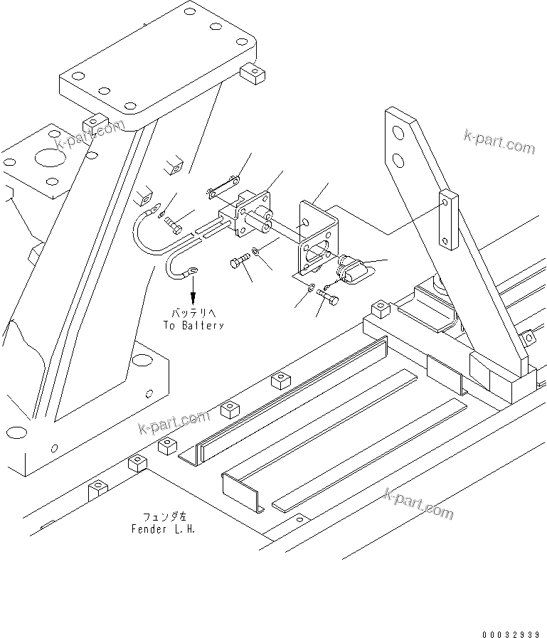 Komatsu parts book diagram for D155A-5 S/N 65001-UP (Extreme Cold Terrain): FENDER (RECEPTACLE) (FOR ADDITIONAL CAB HEATER) (COLD WEATHER (B) SPEC.)(#65275-)