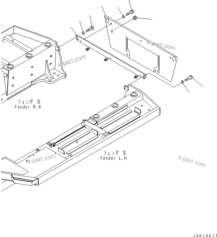 Komatsu parts book diagram for D155A-5 S/N 65001-UP (Extreme Cold Terrain): REAR COVER (WITH RIPPER WORKING LAMP)(#66435-)