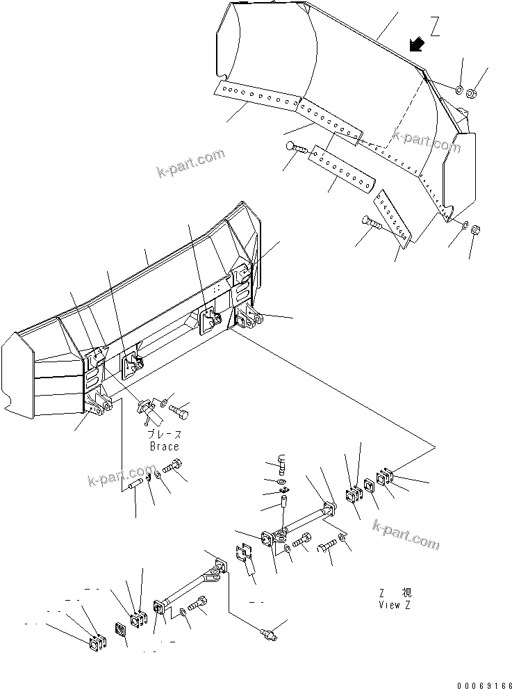 Komatsu parts book diagram for D155A-5 S/N 65001-UP (Extreme Cold Terrain): BLADE COAL DOZER