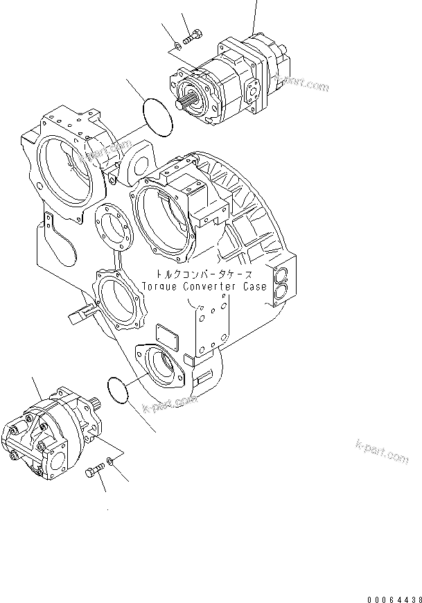 Komatsu parts book diagram for D155A-6 S/N 85001-85076: POWER TRAIN (PUMP)(#85001-)