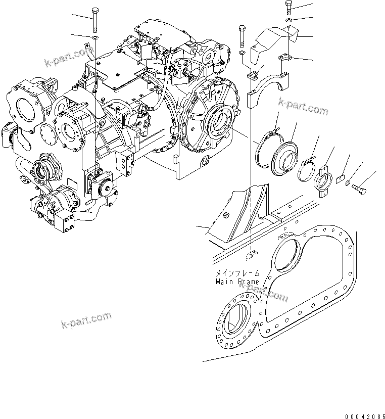 Komatsu parts book diagram for D155A-6 S/N 85001-85076: POWER LINE MOUNT(#85001-)
