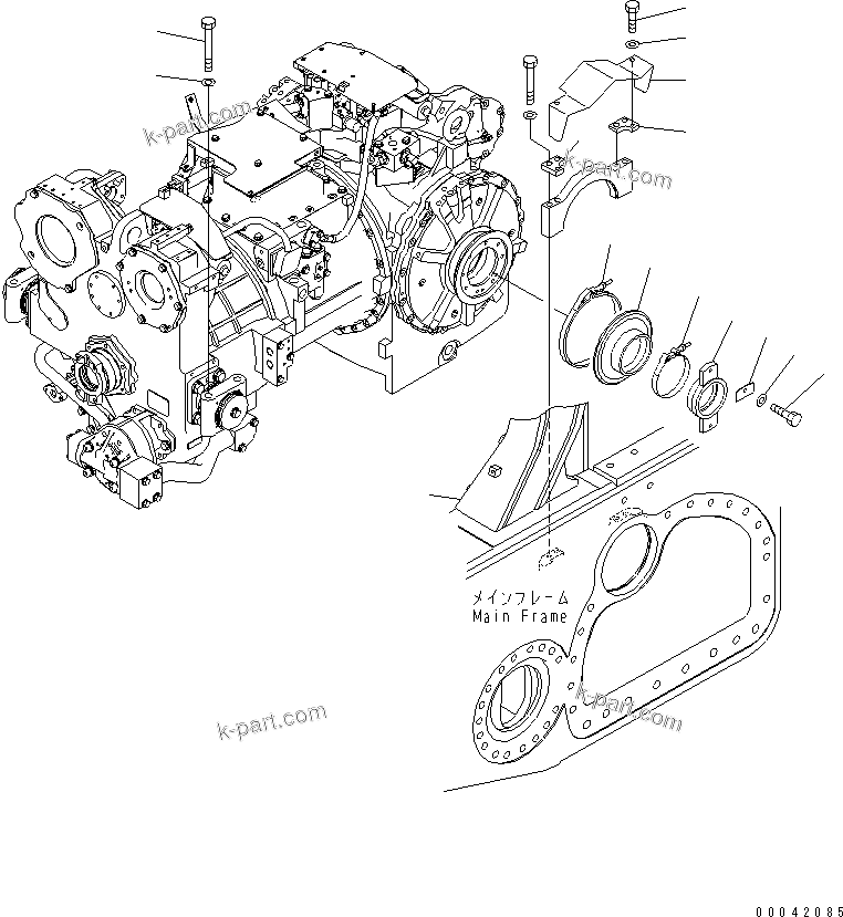 Komatsu parts book diagram for D155AX-6 S/N 80001-81027 (ecot3): POWER LINE MOUNT(#80001-)