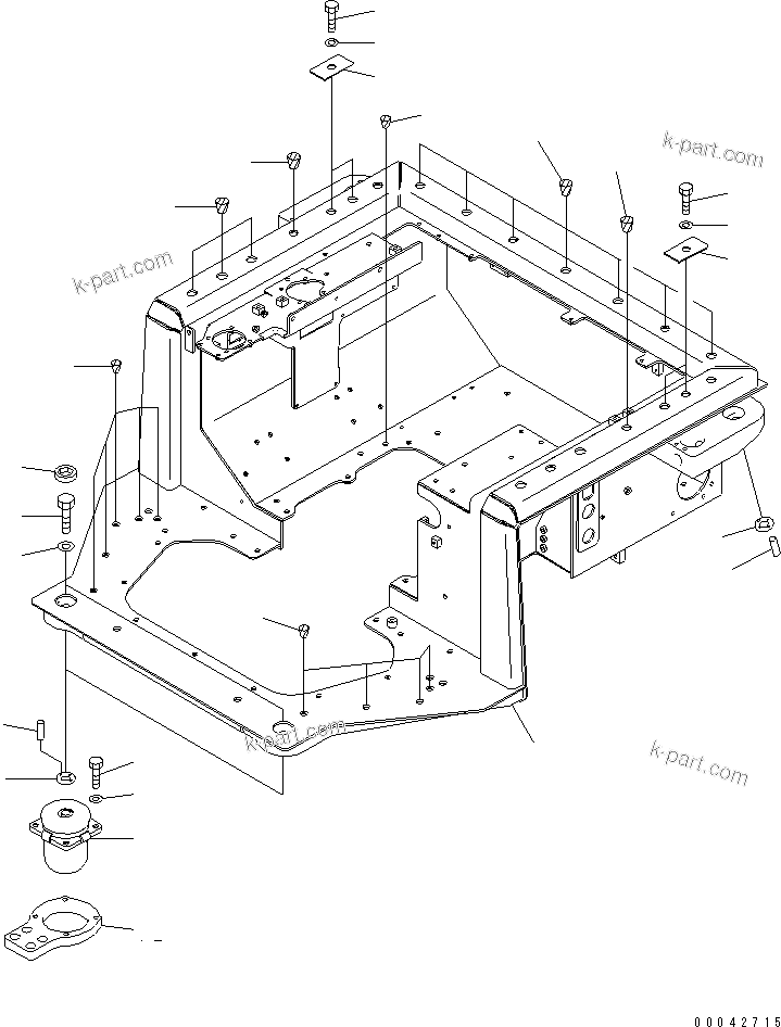 Komatsu parts book diagram for D155AX-6 S/N 80001-81027 (ecot3): FLOOR FRAME(#80001-)