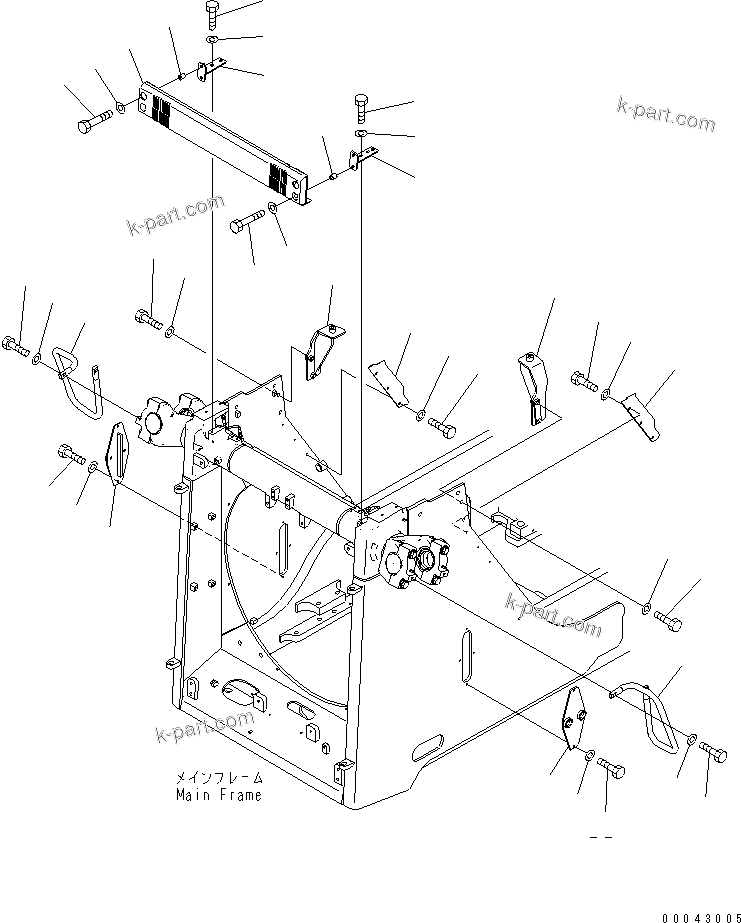 Komatsu parts book diagram for D155AX-6 S/N 80001-81027 (ecot3): RADIATOR RELATED (GRIP AND BRACKET)(#80001-)