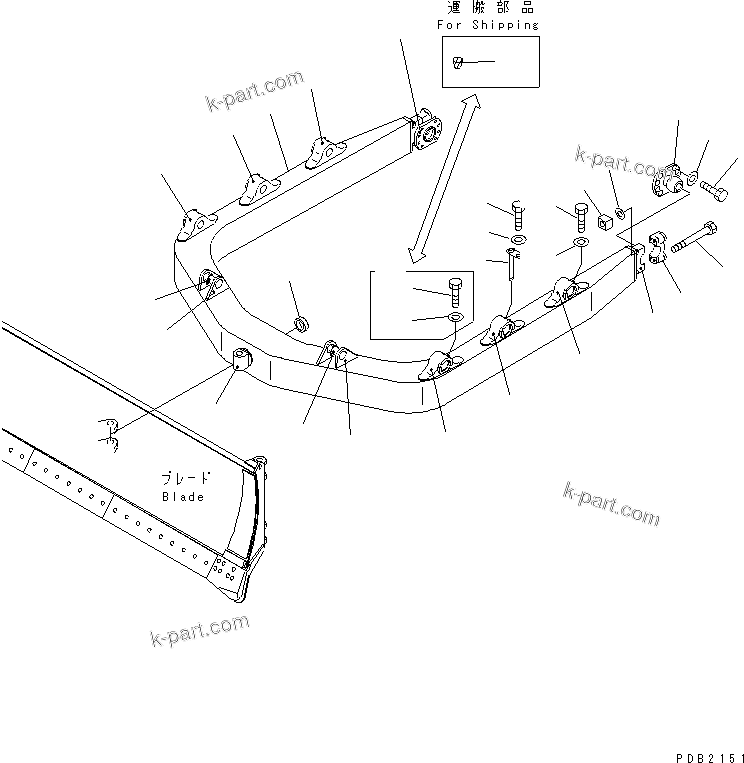 Komatsu parts book diagram for D155AX-6 S/N 80001-81027 (ecot3): C-FRAME(#80001-)