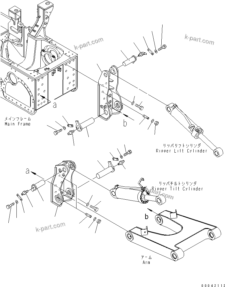 Komatsu parts book diagram for D155AX-6 S/N 80001-81027 (ecot3): RIPPER MOUNT(#80001-)
