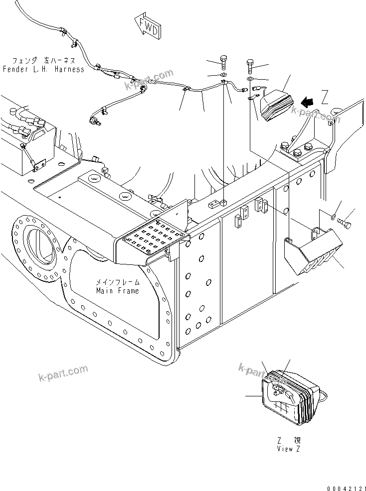 Komatsu parts book diagram for D155AX-6 S/N 80001-81027 (ecot3): RIPPER POINT LIGHT(#80001-)