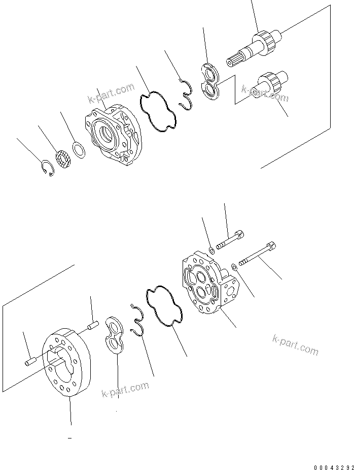 Komatsu parts book diagram for D155AX-6 S/N 80001-81027 (ecot3): SCAVENGING PUMP(#80001-)