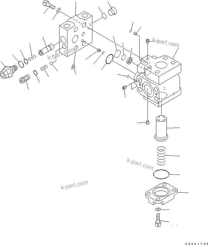Komatsu parts book diagram for D155AX-6 S/N 80001-81027 (ecot3): PILOT VALVE(#80001-)