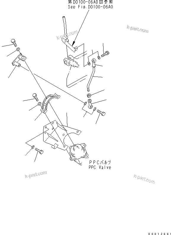 Komatsu parts book diagram for D20PLL-8 S/N 63001-UP: TRANSMISSION CONTROL LEVER LINKAGE