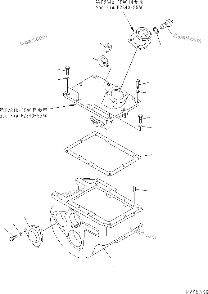 Komatsu parts book diagram for D20PLL-8 S/N 63001-UP: TRANSMISSION (CASE)