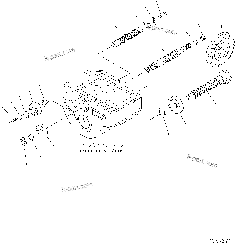 Komatsu parts book diagram for D20PLL-8 S/N 63001-UP: TRANSMISSION (SHAFT)