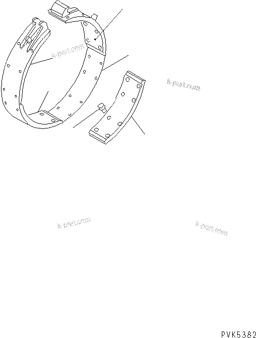Komatsu parts book diagram for D20PLL-8 S/N 63001-UP: STEERING BRAKE (FOR MONO LEVER STEERING)