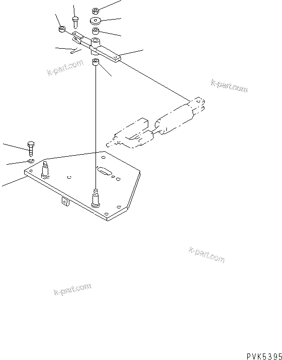 Komatsu parts book diagram for D20PLL-8 S/N 63001-UP: STEERING VALVE BRACKET (FOR 2 LEVERS STEERING)