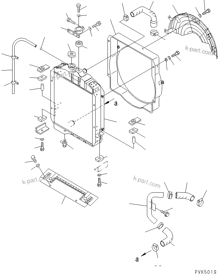 Komatsu parts book diagram for D21A-7T S/N 78604-UP (Trimming Dozer (m/c)): COOLING RADIATOR (FOR TRIMMING DOZER)