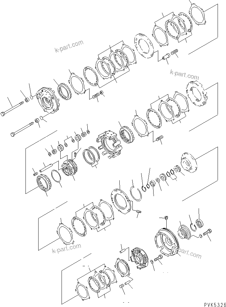 Komatsu parts book diagram for D21A-7T S/N 78604-UP (Trimming Dozer (m/c)): TRANSMISSION (F3-R3) (1ST HOUSING)(#80266-)